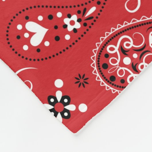 Bandana Red Paisley Fleecedecke (Ecke)