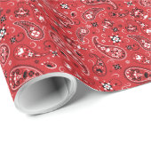 Bandana Red Paisley Geschenkpapier (Rolleneckpunkt)