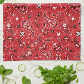 Bandana Red Paisley Geschirrtuch (Gefaltet)