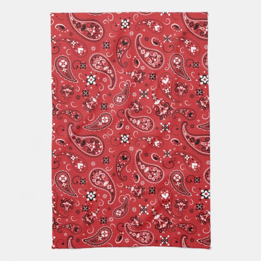 Bandana Red Paisley Geschirrtuch (Vertikal)