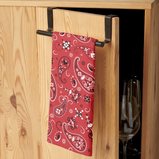 Bandana Red Paisley Geschirrtuch (Drittel gefaltet)