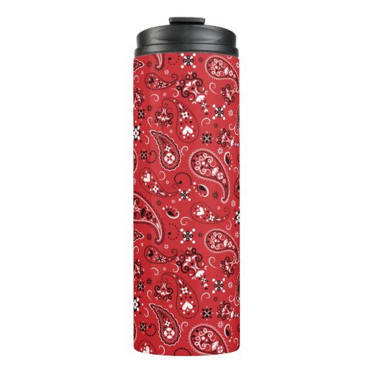 Bandana Red Paisley Thermosbecher (Vorderseite)