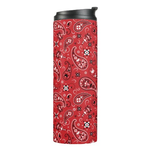 Bandana Red Paisley Thermosbecher (Nach links gedreht)