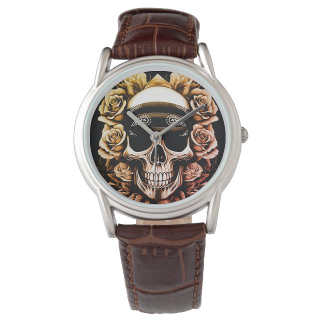 Bandana Skull & Rose Armbanduhr (Vorderseite)