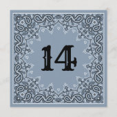 Bandana Square Wedding Tischnummer Dusty Blue (Rückseite)