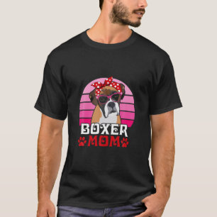 Bandana Sunglasses Boxer Mama Funny Dog Lover T-Shirt