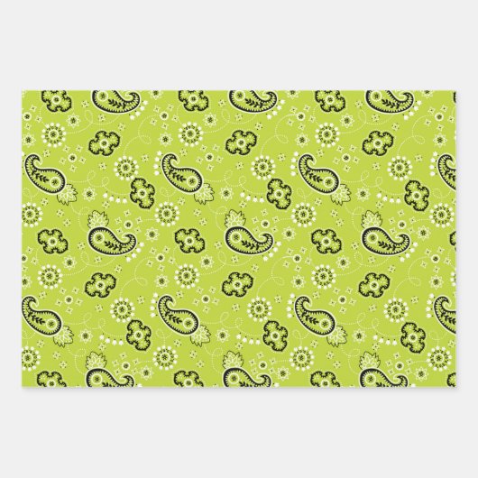 Bandana Yellow Orange Green Moderner klassischer S Geschenkpapier Set (Vorderseite 3)