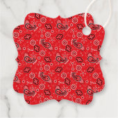 Bandana Yellow Red Pattern Zwei Töne Klassischer S Geschenkanhänger (Rückseite)