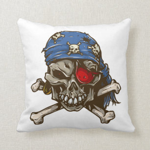 Bandanna-Augenflecken der Piratenschädelgekreuzte Kissen