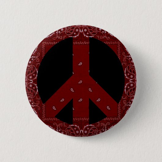 Bandanna-Friedenszeichen Button (Vorderseite)