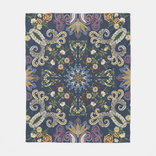Bandanna mit farbenfrohen Paisley-nahtlosen Muster Fleecedecke