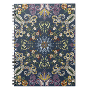 Bandanna mit farbenfrohen Paisley-nahtlosen Muster Notizblock