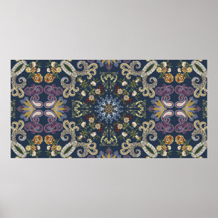 Bandanna mit farbenfrohen Paisley-nahtlosen Muster Poster