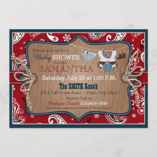Bandanna Print Cowboy Baby Dusche Einladung