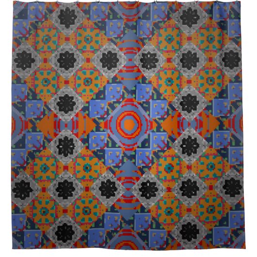 Bandanna shawl, tablecloth fabric design, silk nec duschvorhang (Vorderseite)