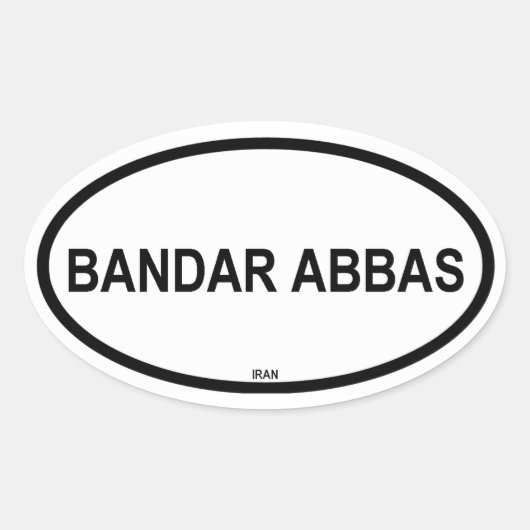 BANDAR ABBAS OVALER AUFKLEBER (Vorderseite)