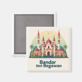 Bandar Seri Begawan mit roten Kuppeln Magnet (Vorderseite/Rückseite)