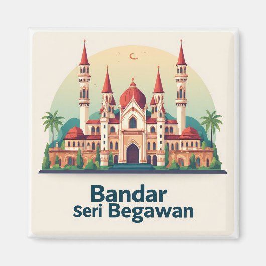 Bandar Seri Begawan mit roten Kuppeln Magnet (Vorne)