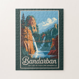 Bandarban Bangladesch Reise Kunst Vintage Puzzle