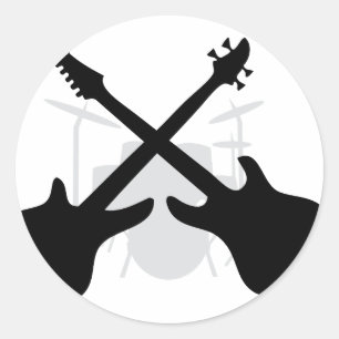 Bandausrüstung - Bass "drums eguitar" Runder Aufkleber