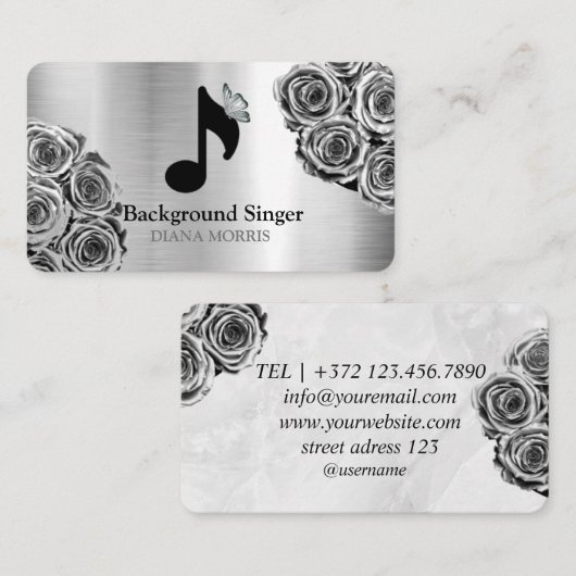 Banddirektor Hintergrundsänger Visitenkarte (Vorne/Hinten)