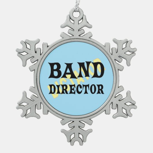 Banddirektor Schneeflocken Zinn-Ornament (Vorderseite)