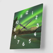 Banded Aurora Quadratische Wanduhr (Winkel)