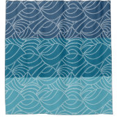 Banded Blues Ocean Waves Duschvorhang (Vorderseite)