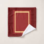 BANDED CREME ON DARK RED BADHANDTUCH SET (Waschlappen)