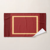 BANDED CREME ON DARK RED BADHANDTUCH SET (Handtuch)