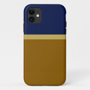 Banded Deep Navy Blue Golden Brown Color Blocks Case-Mate iPhone Hülle