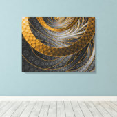 Banded Dragon Scales aus Schwarz, Gold und Gelb Leinwanddruck (Insitu (Holzboden))