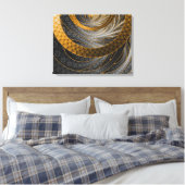 Banded Dragon Scales aus Schwarz, Gold und Gelb Leinwanddruck (Insitu (Schlafzimmer))
