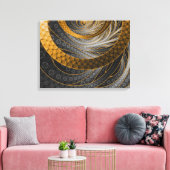 Banded Dragon Scales aus Schwarz, Gold und Gelb Leinwanddruck (Insitu (Wohnzimmer))