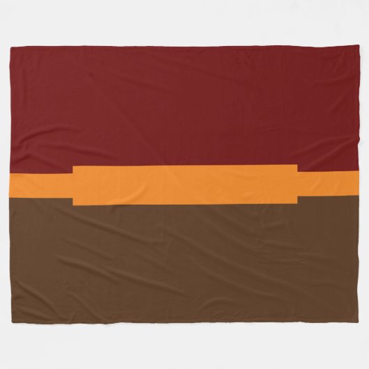 Banded Earthy Rustic Red Cocoa Brown Color Block Fleecedecke (Vorderseite (Horizontal))