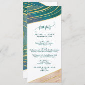 Banded Gemstone | Emerald Dinner Menu Card Menükarte (Vorne/Hinten)