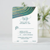 Banded Gemstone | Emerald Menu Choice RSVP Card (Stehend Vorderseite)