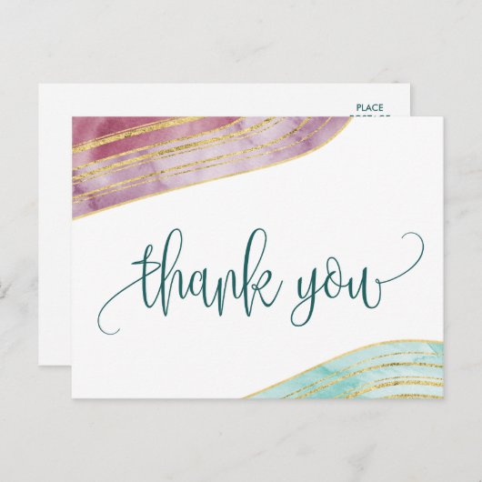 Banded Gemstone | Mauve Vielen Dank Postkarte (Vorne/Hinten)