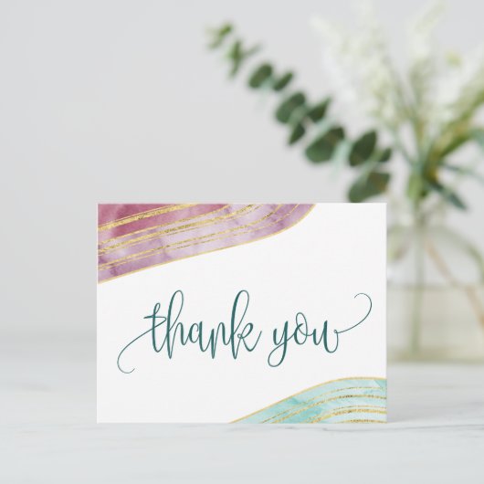 Banded Gemstone | Mauve Vielen Dank Postkarte (Stehend Vorderseite)