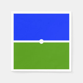 Banded Royal Blue Green Two Tone Color Blocks Serviette