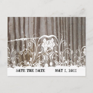 Banded Wood Save the Date Ankündigungspostkarte