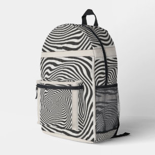 Banded Zebra Swirl Wandern Camping Reisen Bedruckter Rucksack