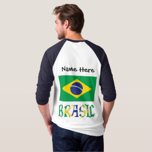 Bandeira do Brasil e Brasil Come o Nome T-Shirt