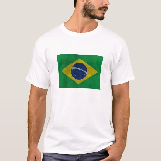 Bandeira do Brasil Estilo Envelhecida T-Shirt (Vorderseite)