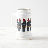 Bandenvogel-Cartoon Bierglas (Vorderseite Links)