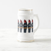 Bandenvogel-Cartoon Bierglas (VorderseiteRechts)