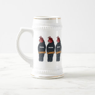 Bandenvogel-Cartoon Bierglas