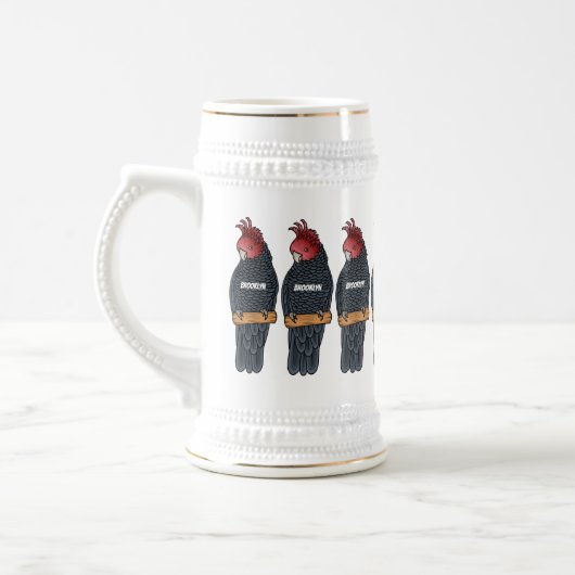 Bandenvogel-Cartoon Bierglas (Links)