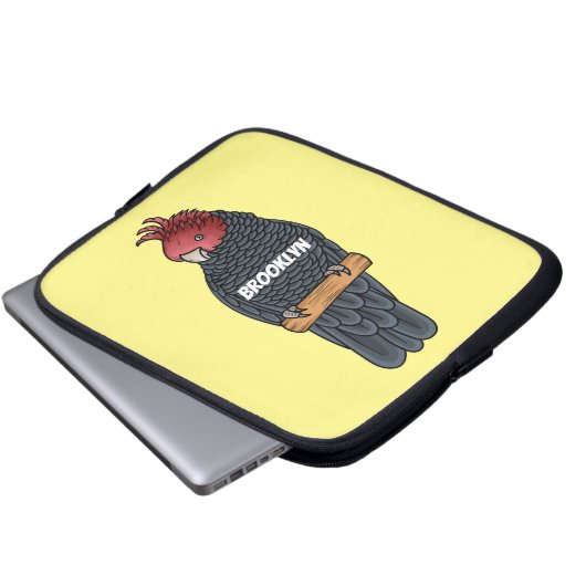 Bandenvogel-Cartoon Laptopschutzhülle (Vorne Knopf)