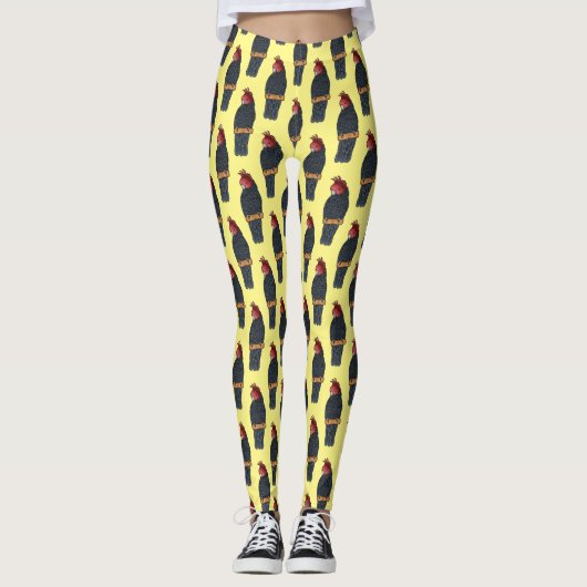 Bandenvogel-Cartoon Leggings (Vorderseite)